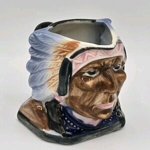 Vintage Toby Pitcher Native American Indian Chief Small Creamer Occupied‎ Japan